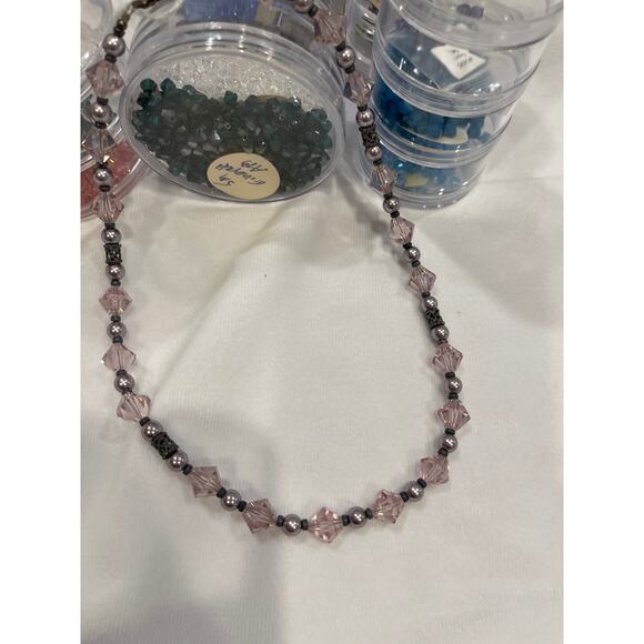 Light Amethyst Crystals & Pearls Fish-hook earrings Beaded 17.25" Necklace Set - Picture 11 of 11